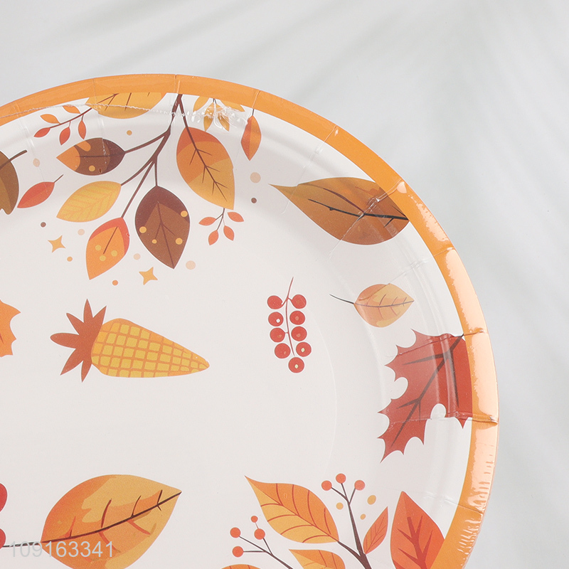 Online Wholesale 10 Pieces 7 Inch Thanksgiving Fall Paper Plates Holiday Dinner Plates