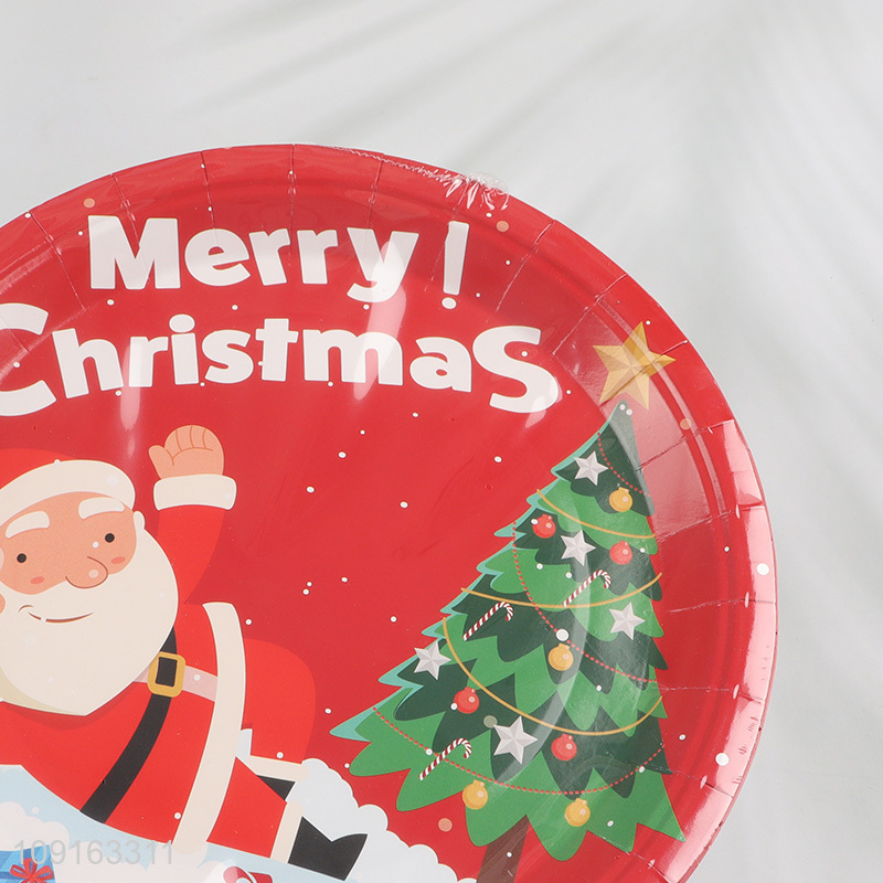 Popular Product 10 Pieces 9 Inch Disposable Party Paper Plates for Christmas Party
