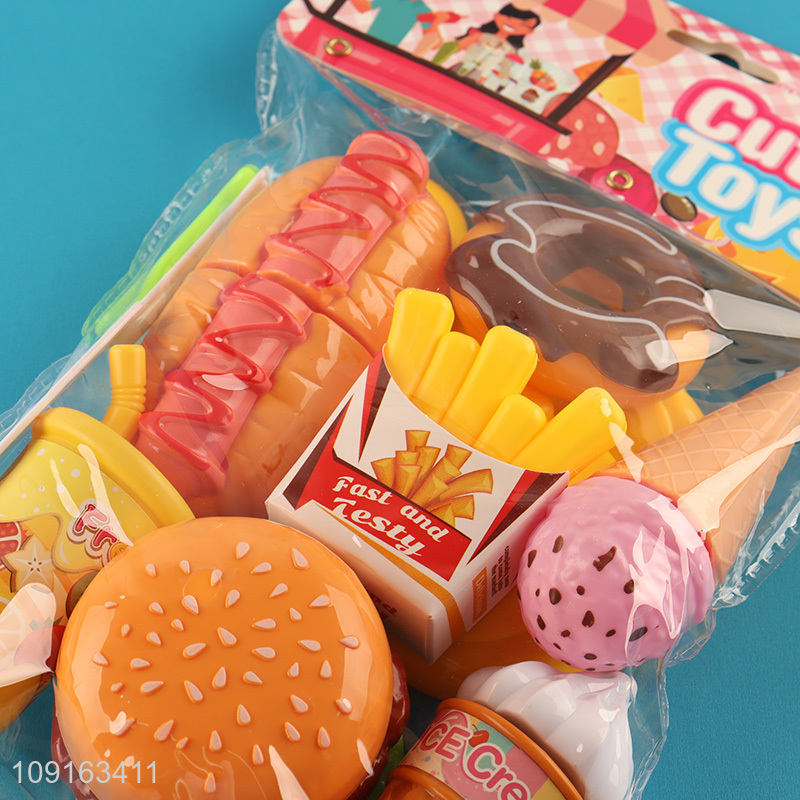 China supplier 15pcs hamburger series pretend play set toys kitchen toys