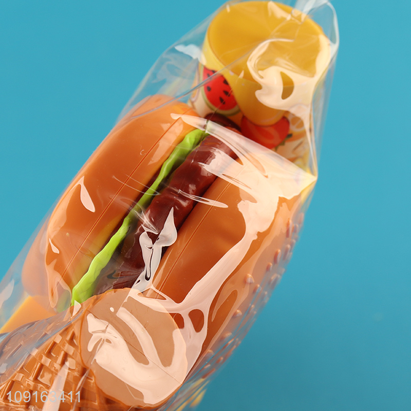 China supplier 15pcs hamburger series pretend play set toys kitchen toys