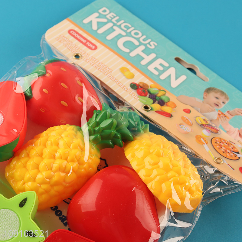 Best quality children 10pcs pretend play set toys cutting fruits toys