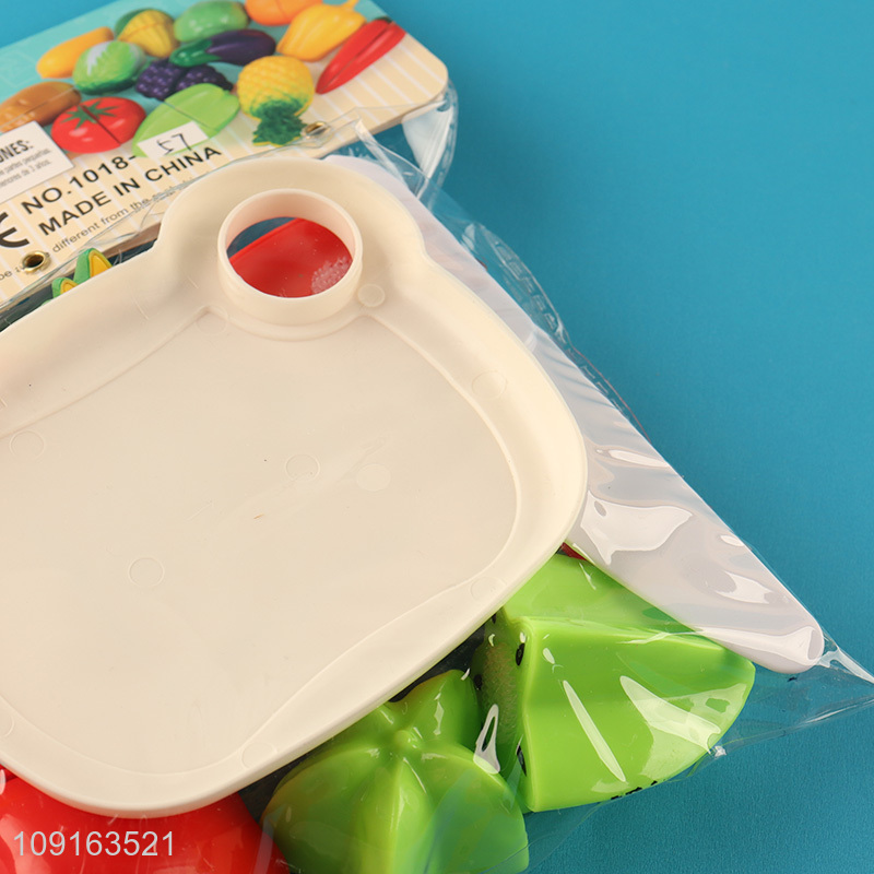 Best quality children 10pcs pretend play set toys cutting fruits toys