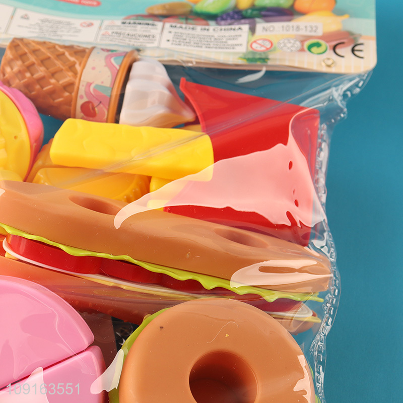 New product kids pretend play set toys food cutting toys fast food toys