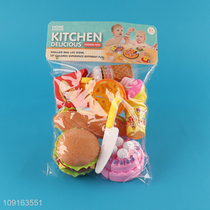 New product kids pretend play set toys food cutting toys fast food toys