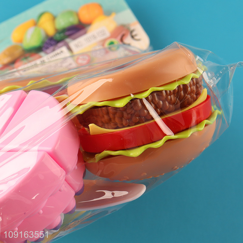 New product kids pretend play set toys food cutting toys fast food toys