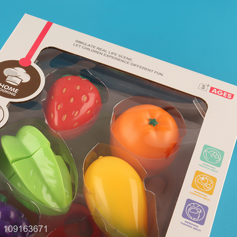 Factory price pretend play set toys food cutting toys fruits toys
