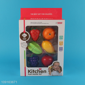 Factory price pretend play set toys food cutting toys fruits toys