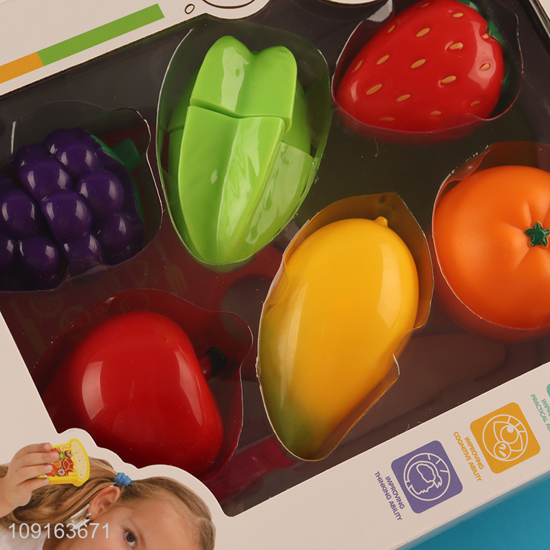 Factory price pretend play set toys food cutting toys fruits toys