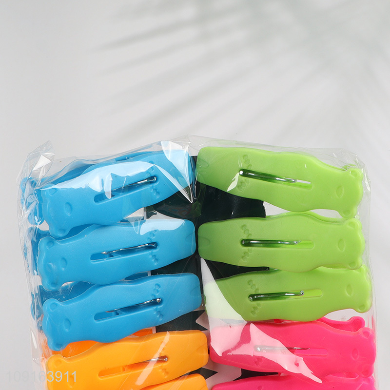 Good Quality 12PCS Colorful Plastic Clothes Pegs Non-Slip Washing Line Clips