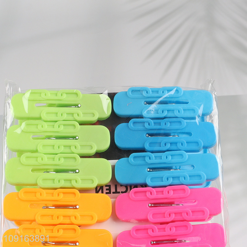 Factory Supply 12PCS Laundry Clothes Pegs Heavy Duty Plastic Clothes Pins