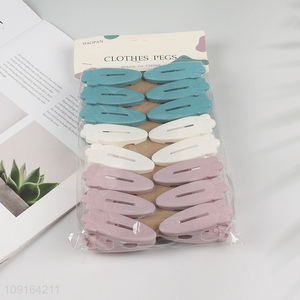 New Product 16PCS Heavy Duty Plastic Clothes Pegs Laundry Clothes Clips