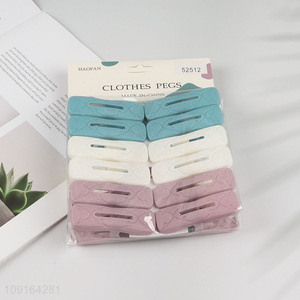 New Arrival 12PCS Heavy Duty Plastic Clothes Pegs Clothespins for Craft