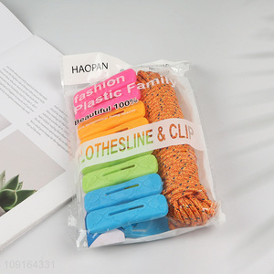 China Imports Plastic Clothes Pegs and <em>Clothesline</em> Set for Indoor Outdoor