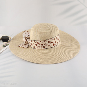 Hot selling ladies summer outdoor straw hat sun hat wholesale
