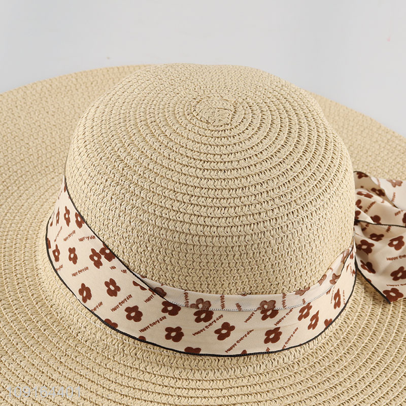 Hot selling ladies summer outdoor straw hat sun hat wholesale