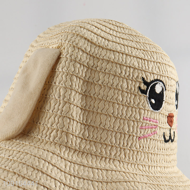 Good quality cartoon cute girls sun hat straw hat for summer