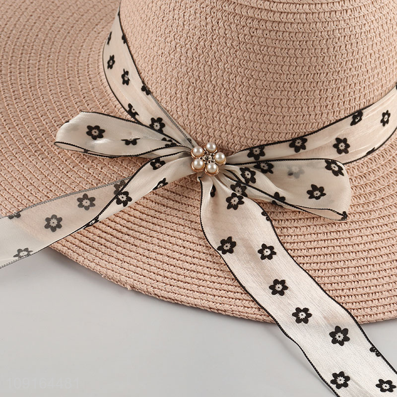 Hot items pink women fashion sun hat straw hat beach hat