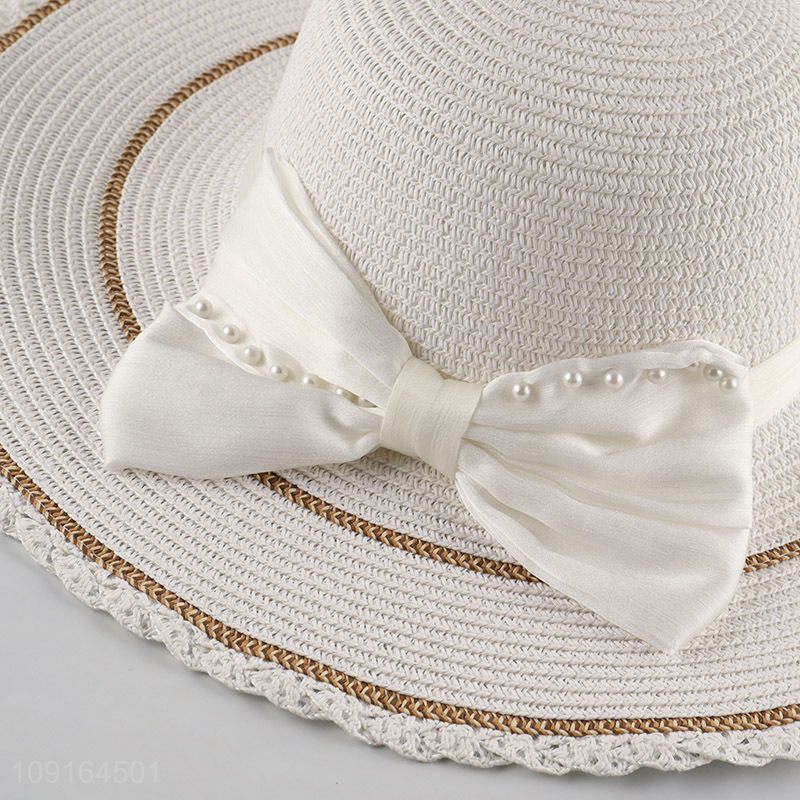 China wholesale white fashion women sun hat straw hat