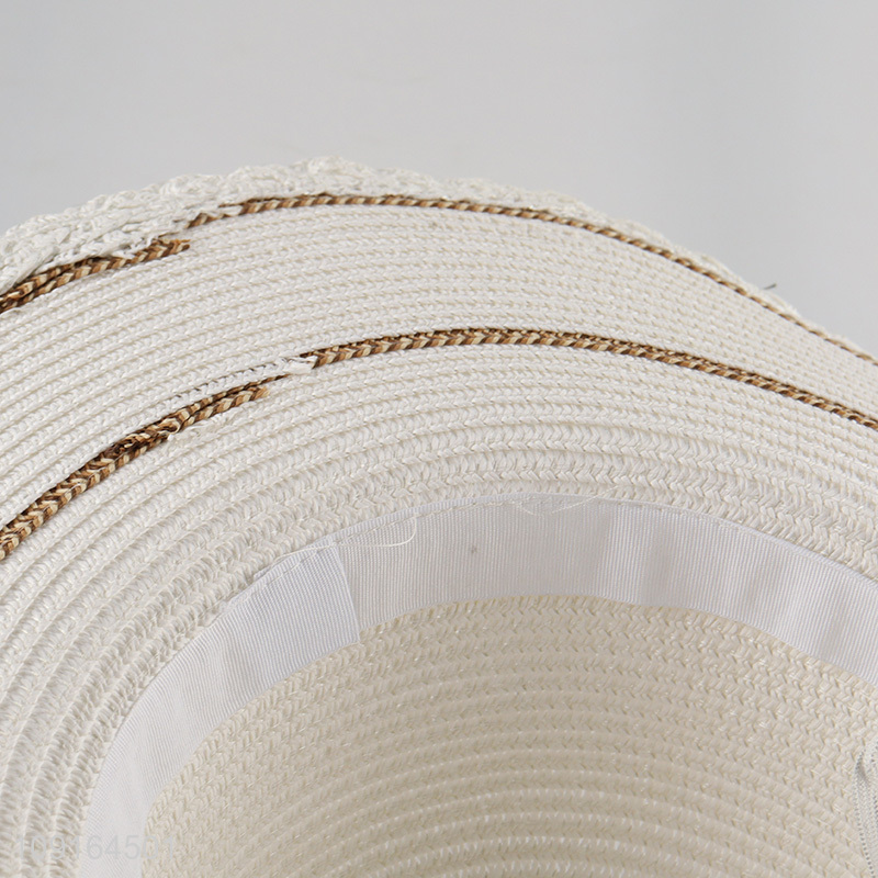 China wholesale white fashion women sun hat straw hat