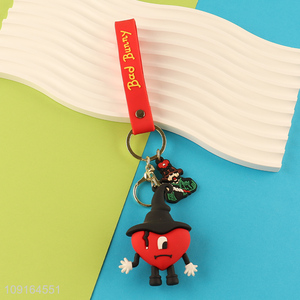 Yiwu market cartoon portable heart pendant keychain for sale