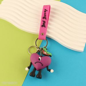 Top selling heart shape pendant cartoon keychain for gifts