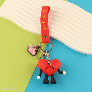Top quality heart shape pendant decorative keychain for sale