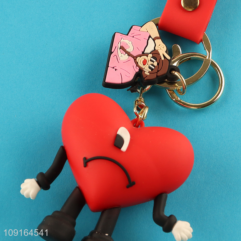 Top quality heart shape pendant decorative keychain for sale