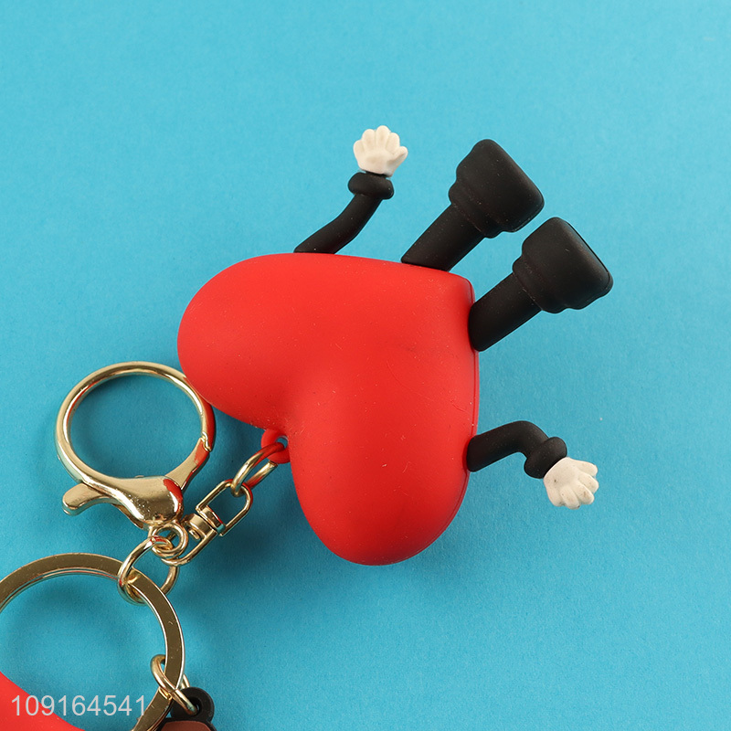 Top quality heart shape pendant decorative keychain for sale