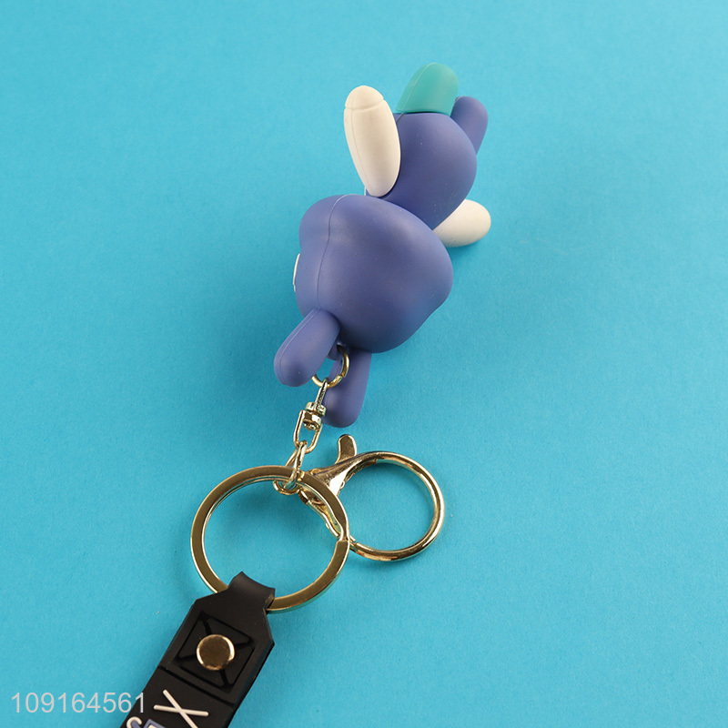 Good selling multicolor rabbit shape pendant keychain wholesale