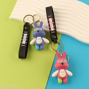 Good selling multicolor rabbit shape pendant keychain wholesale