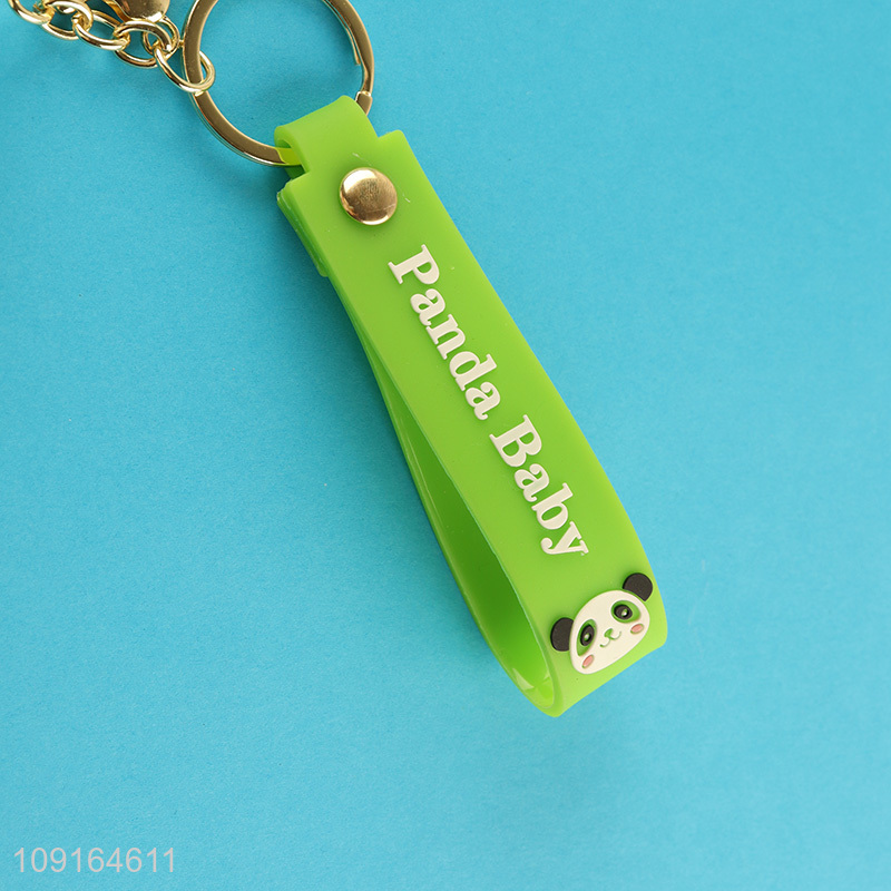 China wholesale cute panda pendant plastic keychain key ring