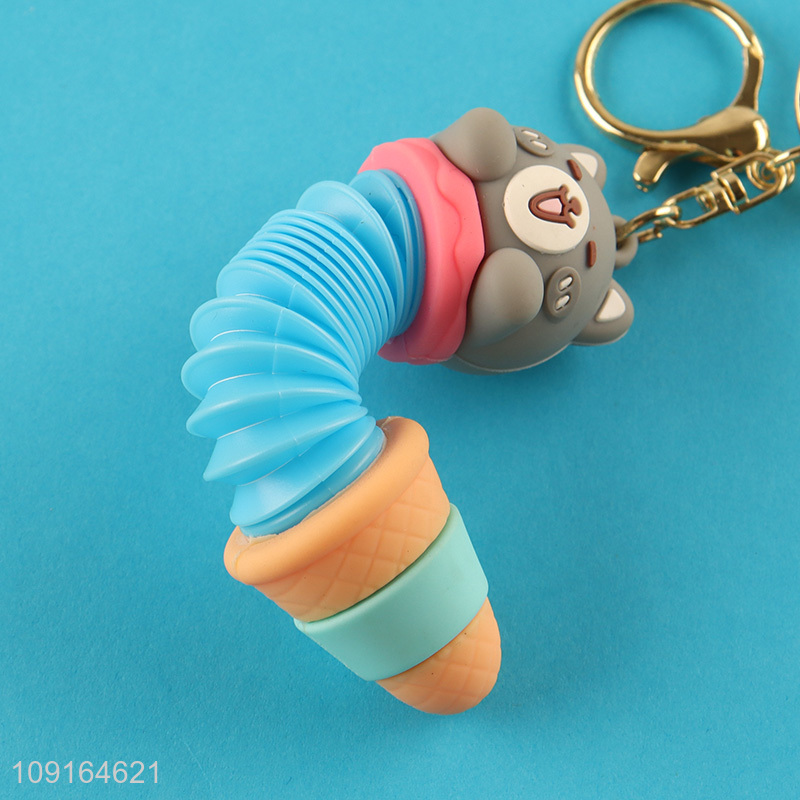 Best selling cartoon panda plastic keychain key ring wholesale