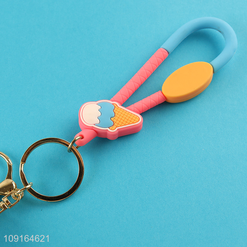 Best selling cartoon panda plastic keychain key ring wholesale