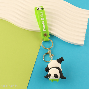 China wholesale cute panda pendant plastic keychain key ring