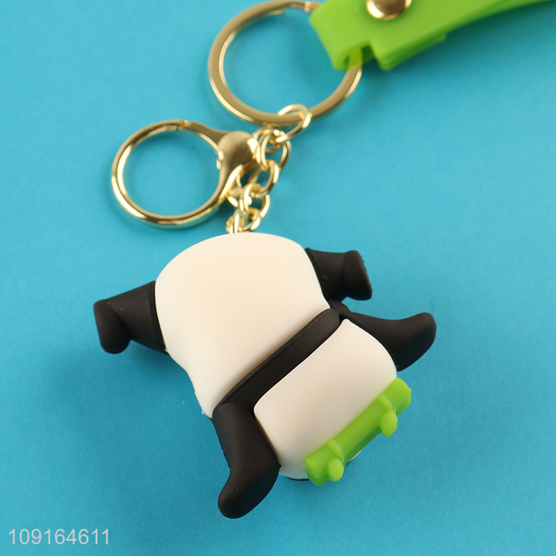 China wholesale cute panda pendant plastic keychain key ring