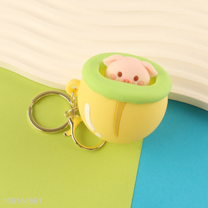 Popular products cartoon pig pendant keychain key ring