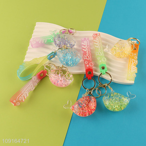 Low price multicolor portable plastic keychain key ring