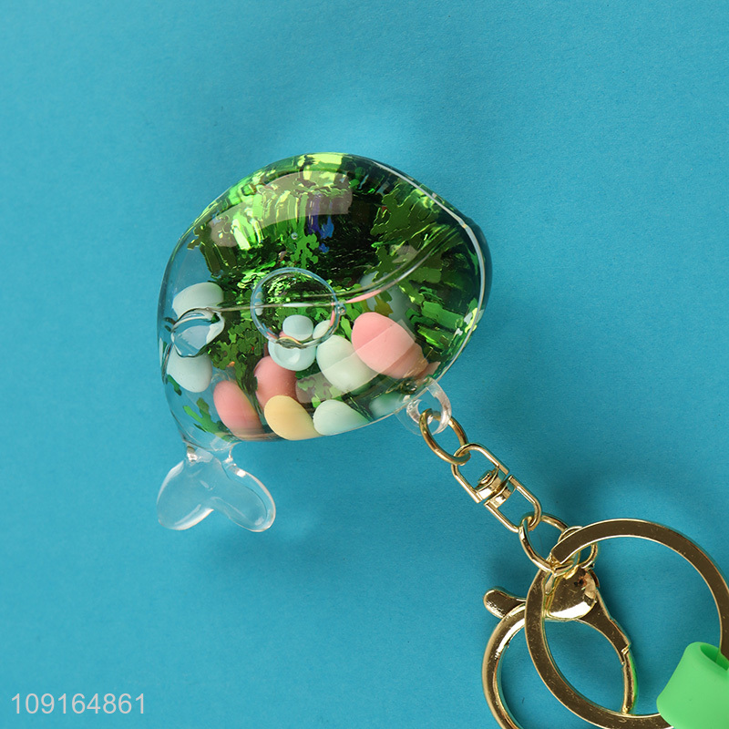 Low price plastic creative pendant keychain key ring