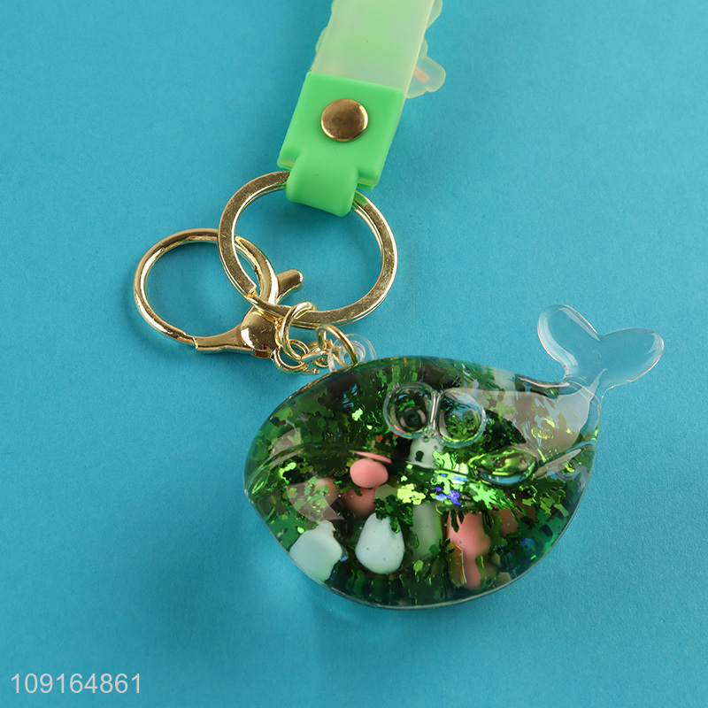 Low price plastic creative pendant keychain key ring