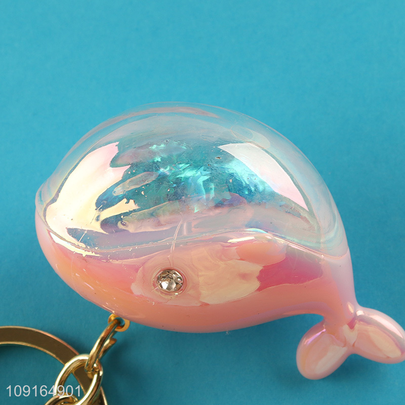 Top quality whale shape multicolor pendant keychain key ring