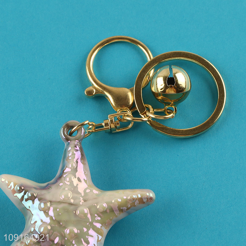 Top selling starfish shape pendant keychain key ring for gifts