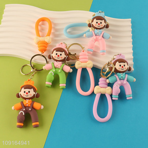 China products multicolor girls pendant keychain key ring