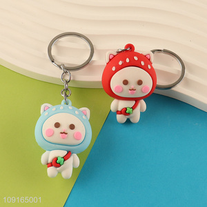 Good selling cartoon cat pendant keychain key ring wholesale