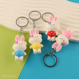 Best sale cartoon rabbit pendant keychain key ring wholesale