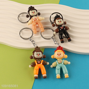Good sale girls pendant portable keychain key ring wholesale