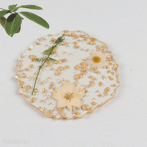 New Arrival Resin Dried Flower Coasters Heat Insulation Coasters