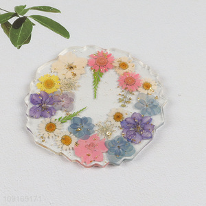 Hot Selling Resin Dried Flower Coasters Natural Floral Coasters