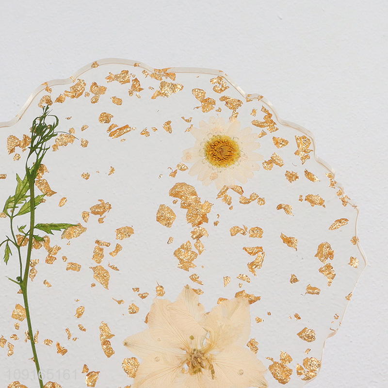 New Arrival Resin Dried Flower Coasters Heat Insulation Coasters