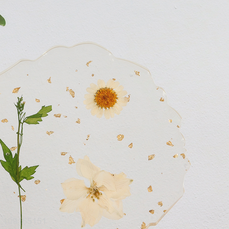 Good Quality Epoxy Resin Dried Flower Coasters for Home Decoration