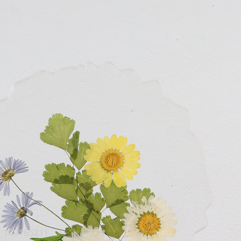 China Imports Epoxy Resin Dried Flower Coasters Housewarming Gifts